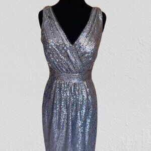 Jasmine Knee Length V-neck Sequin Dress  FD026   NWT Boutique